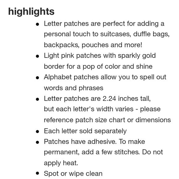 STONEY CLOVER LANE X TARGET COLLABORATION P LETTER PATCH BABY PINK WITH GOLD NWT - Picture 5 of 10